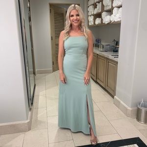 sage green bridesmaid dress size small. Worn once. Excellent condition!
